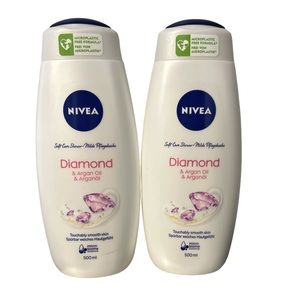2 Bottles Nivea Diamond & Argan Oil  Body Wash - NEW